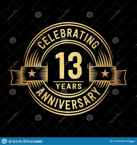 13 Years Anniversary Celebration Logotype 13th Years Logo Vector And