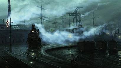 Train Classic Painting Railway Wallpapers Desktop Mist