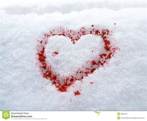 Blood Heart Shape In Snow Stock Photo Image Of Snow Cool