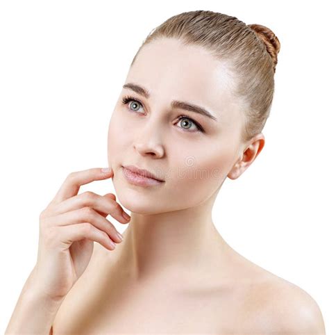 Beautiful Portrait Of Young Sensual Woman Skincare Concept Stock Image Image Of European