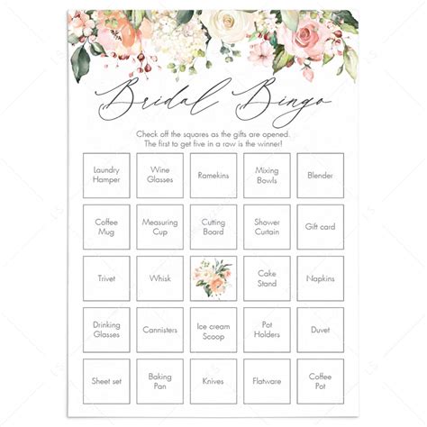 Prefilled Bridal Bingo Cards Bundle Printables Instant Download