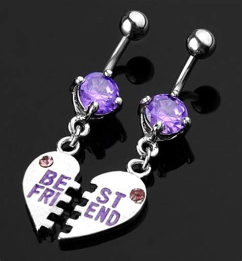 Purple Crystal Rhinestone Fashion Body Piercing Jewelry Belly Ring Bars
