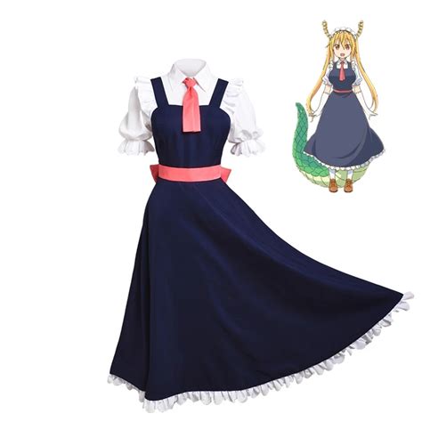 Anime Kobayashis Maid Cosplay Costume Blue Dress Outfit Aliexpress