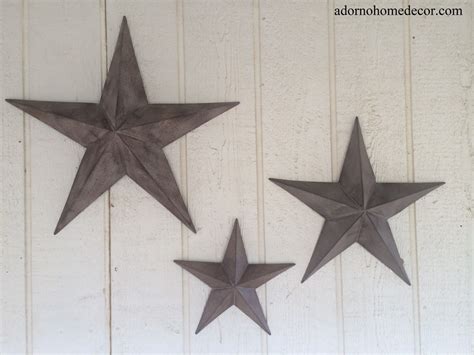 Rustic Metal Star Set Barn Antique Vintage Texas Tin Wall Decor Indoor