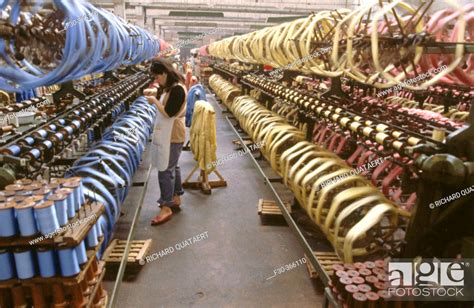 Woman Working In Silk Factory Hangzhou China Stock Photo Picture