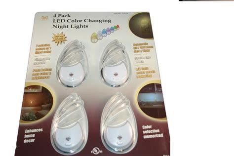 4 Pk Color Changing Led Night Light Megabrite Nite Light