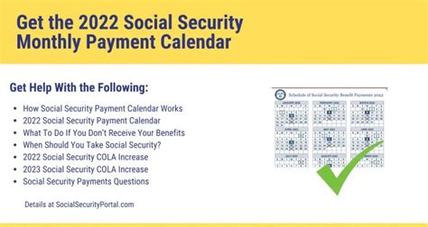 2022 Social Security Payment Calendar Social Security Portal