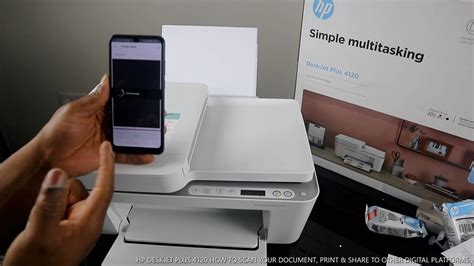 Hp Deskjet Plus 4120 How To Scan Your Document Print And Share To Other