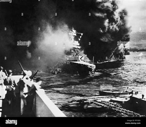 World War Ii Pearl Harbor Nthe Uss California Settles In The Mud