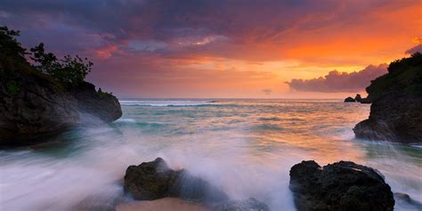 Nature Landscape Sunset Coast Island Beach Rock Sea Clouds Sky