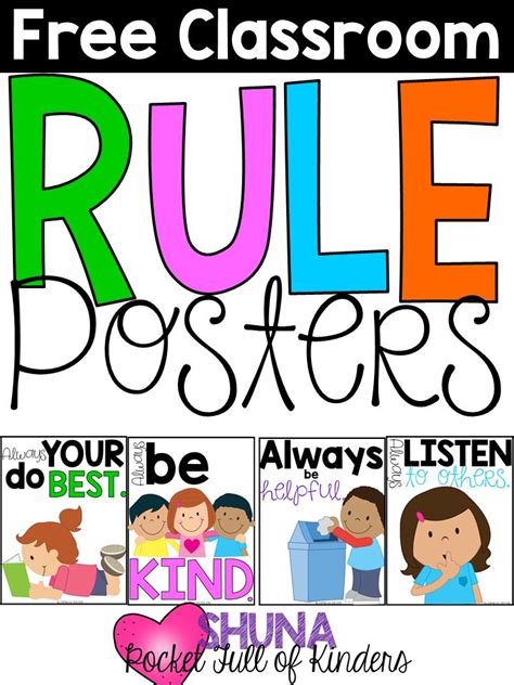 Classroom Rules Freebie 3rd Grade Kindergarten Classroom Rules