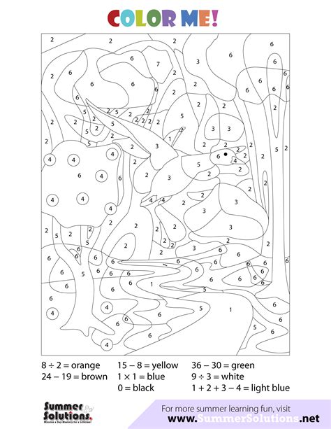 Color By Number Math Page Simple Solutions
