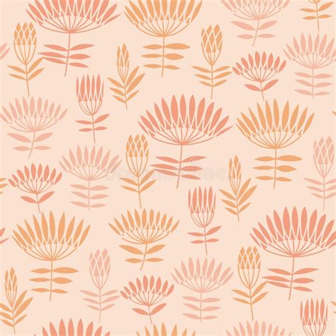 Elegant Nude Abstract Flower Seamless Pattern Stock Vector
