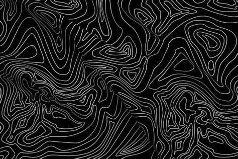 Black White Topo Earth Science Fabric Ocean Depth Map Black Medium