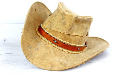 Turquoise Colored Rivet Leather Hat Band With Buckle