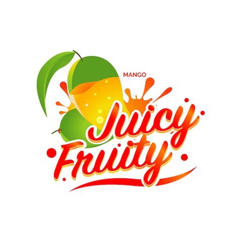 Fresh Mango Juice Logo Illustration Premium Vector