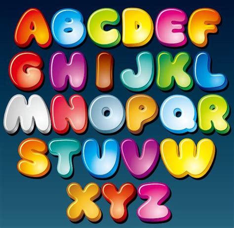 Colored Cartoon Alphabet Vector Free Download