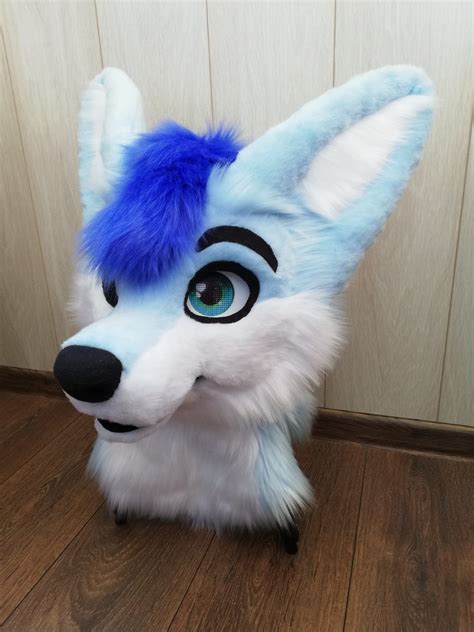Full Fursuit Light Blue Fox Angel Tigress Fursuit Studio