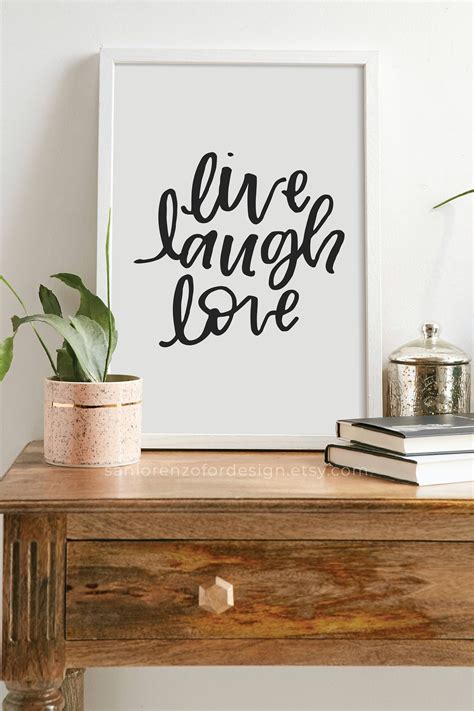 Live Laugh Love Printable Wall Art Home Decor Living Room Etsy
