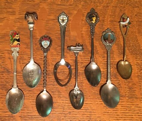 8 Vintage International Souvenir Collector Spoons Ebay