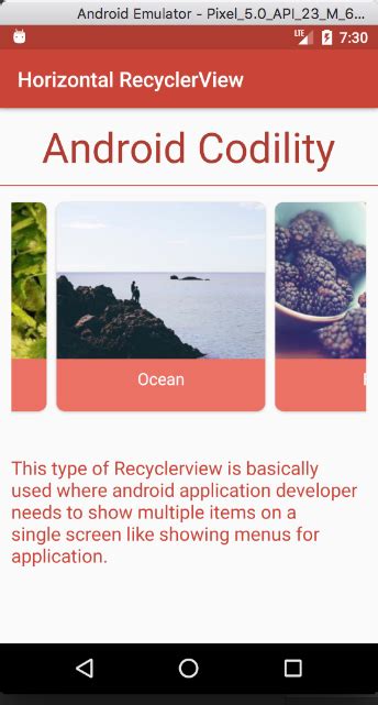 Android Horizontal Recyclerview Has Item Cardview Bottom Textview