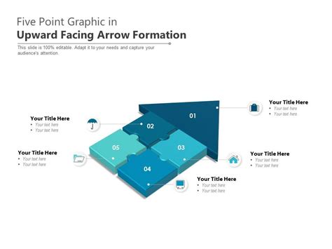 Five Point Graphic In Upward Facing Arrow Formation Powerpoint