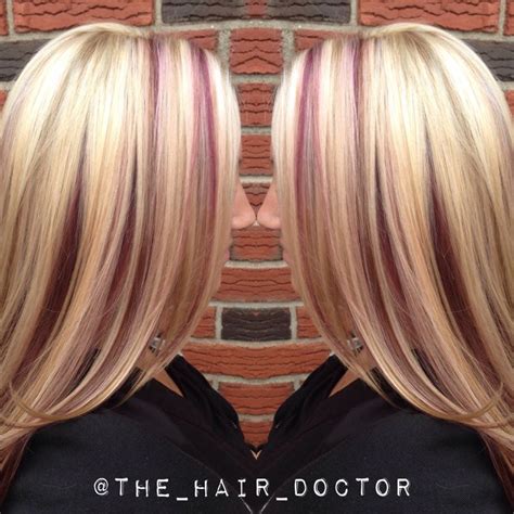 Lisha's hair turned a dark brown to purple ombre after her final outburst at school. Blonde and purple hair highlights and lowlights www ...