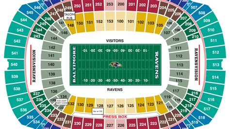 Ravens Stadium Map Color 2018