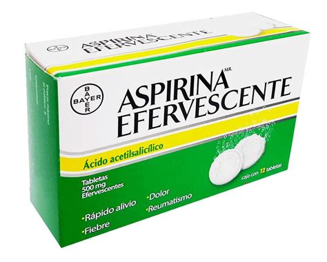 Aspirina Efervescente 500 Mg Caja Con 12 Tabletas Efervescen Mercado