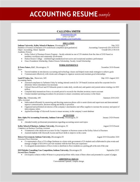 Accounting Resume Example KelleyConnect Kelley Babe Of Business