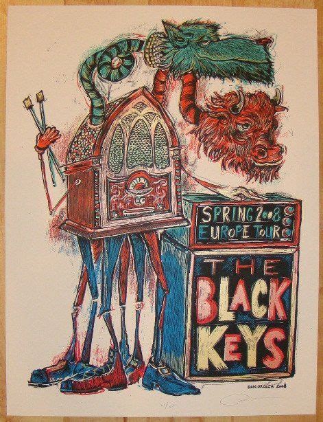2008 The Black Keys European Tour Silkscreen Concert Poster By Dan