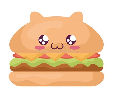 Kawaii Hamburger Design Stock Vector Illustration Of Burger 249408258