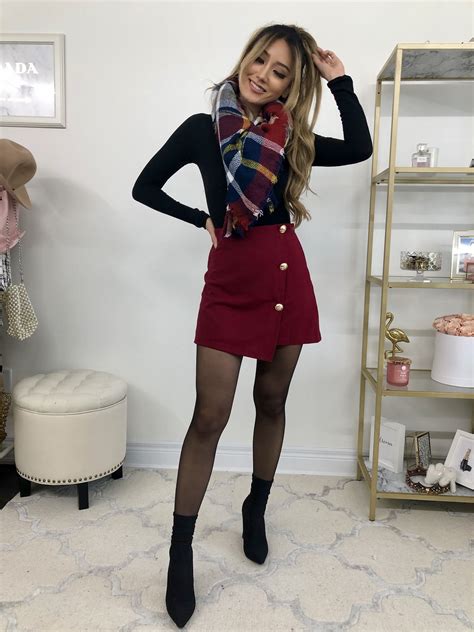 Cute Fall Outfit With Wine Reds Shein Outfits Winter Fashion Outfits