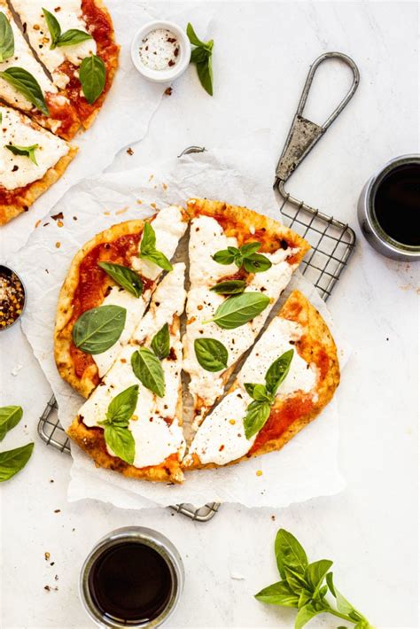 Margherita Flatbread Pizza With Burrata Fork In The Kitchen