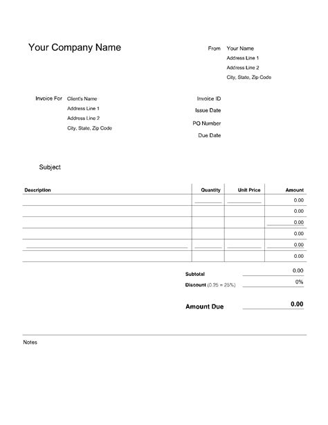 Printable Invoice 85 X 11 Tax Invoice Editable Pdf Invoice Template