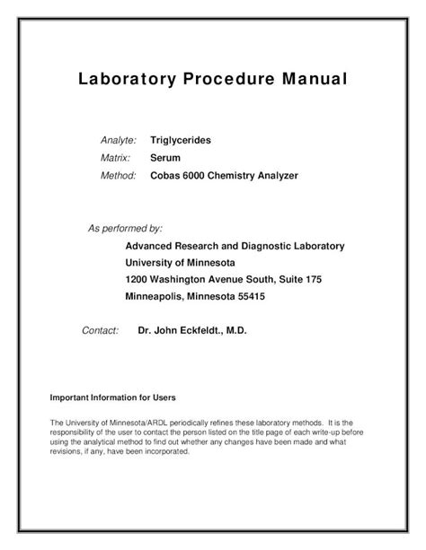 Pdf Laboratory Procedure Manual Laboratory Procedure Manual Analyte