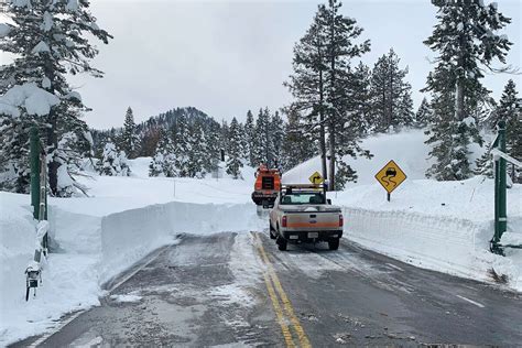 Snow Consumes State Route 89 Near South Lake Tahoe