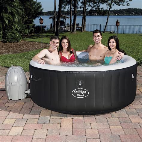Garden And Patio Hot Tub Covers Bestway Miami Inflatable Lay Z Spa Portable Hot Tub Jacuzzi