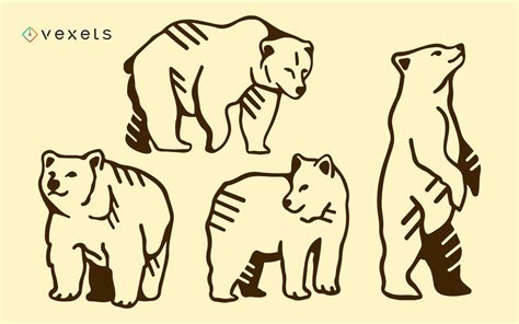 Bear Doodle Set Doodles Cute Bears Graphic Image
