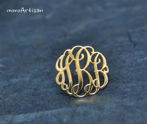 Monogram Pin Custom Personalized Silver And Etsy
