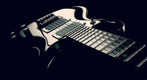 Hd Wallpaper Electric Guitar Black And White Music Dark Glossy