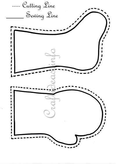 Christmas Sewing Stocking And Mitten Templates