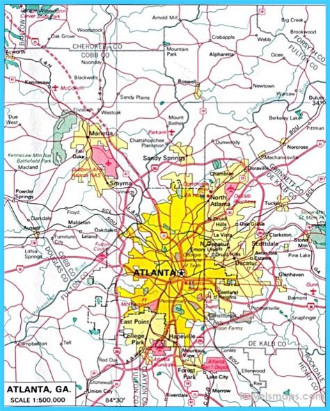 Map Of Atlanta Georgia Travelsmapscom