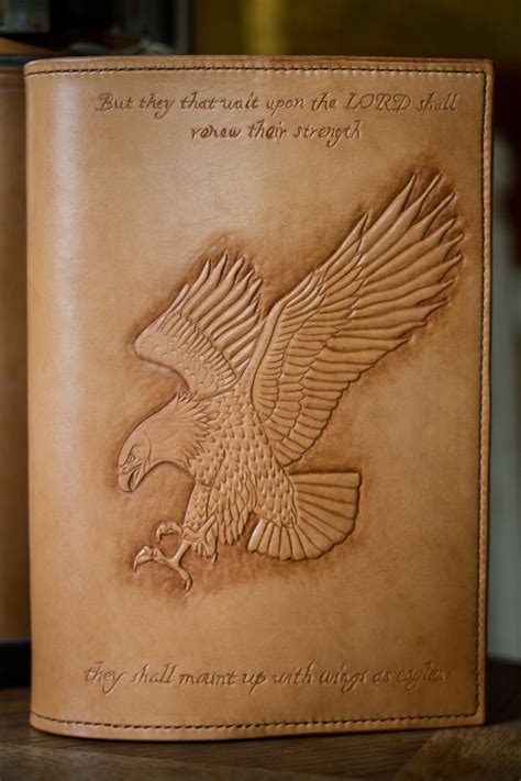 Hand Tooled Eagle Biblebook Cover Made To Order Etsy