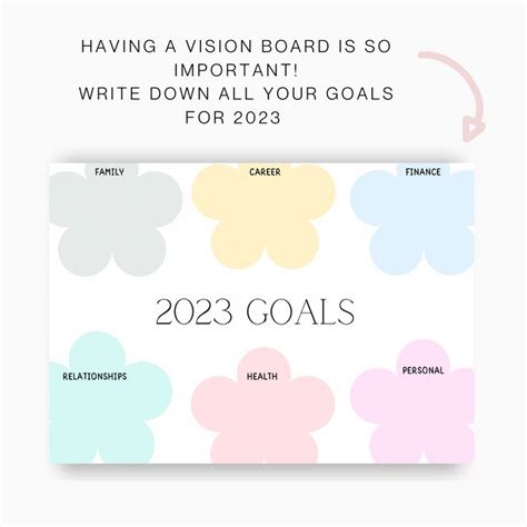 Printable Vision Board Vision Board Template 2023 Dream Life Etsy