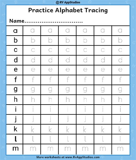 Free Printable Alphabet Tracing Worksheets A Z Pdf