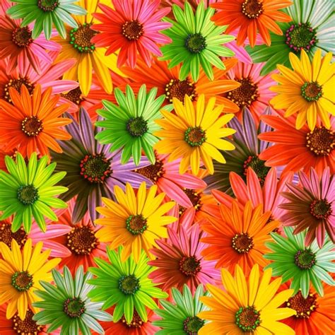 Colorful Pictures Of Flowers Multicolored Flower Wall Background