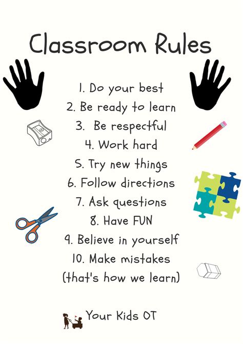 {a4 poster} classroom rules