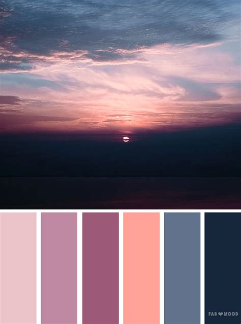 Grey Mauve Peach Sunset Inspired Color Palette Color Scheme