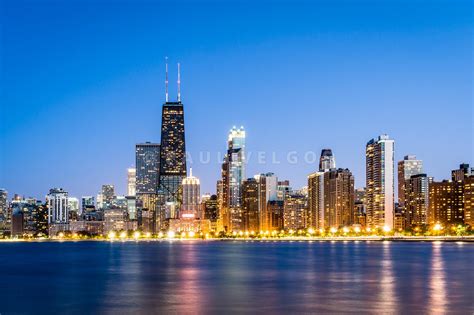 Wall Art Print And Stock Photo Chicago Skyline At Twilight Large Canvas